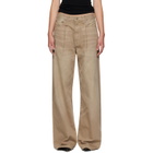 R13 Tan Damon Pleated Jeans