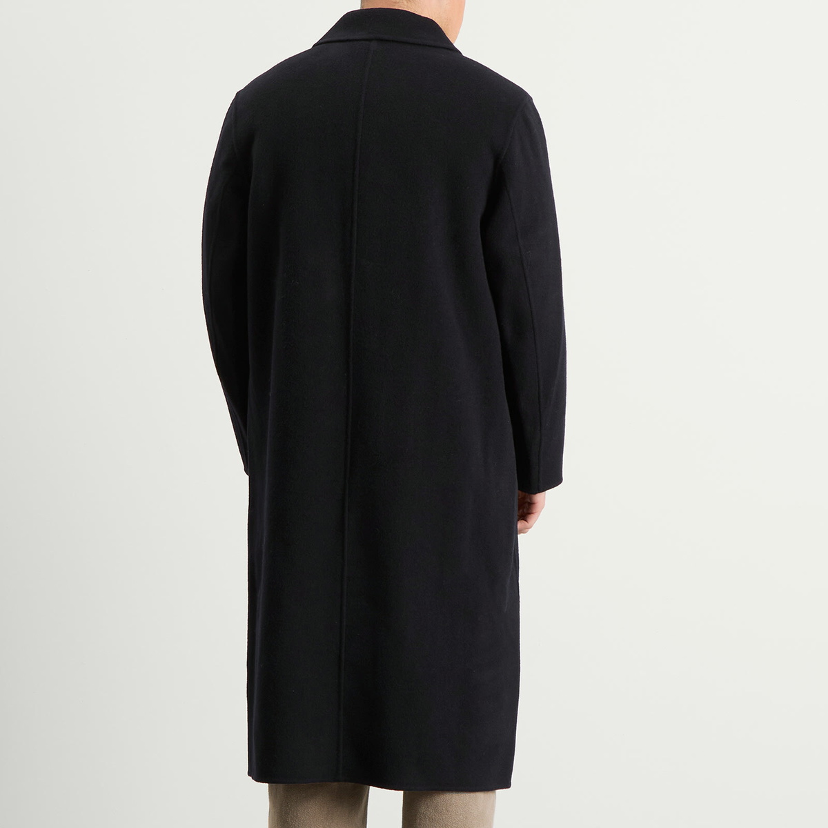 Percival Men's Double Faced Wool Overcoat in Navy