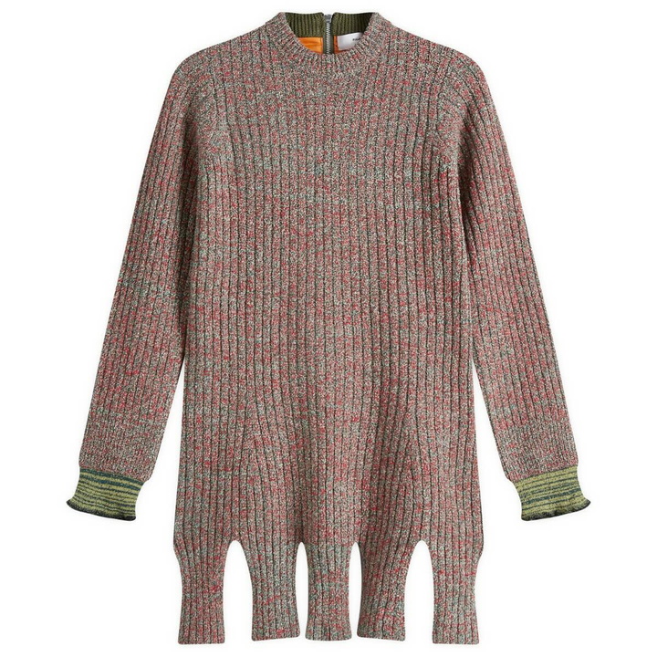 Photo: TOGA ARCHIVES Women's TOGA Tweed Knit Back Zip Pullover in Green