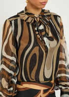 Pucci Patterned Silk-chiffon Blouse Black