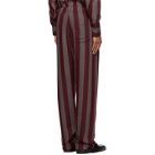 Wales Bonner Red and Grey Roots Lounge Pants