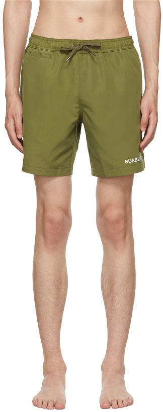 Photo: Burberry Khaki Polyester Swim Shorts