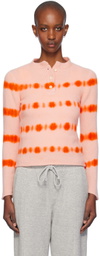 The Elder Statesman Pink Rave Henley Sweater