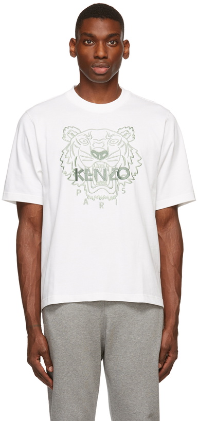 Photo: Kenzo White Loose-Fit Tiger T-Shirt