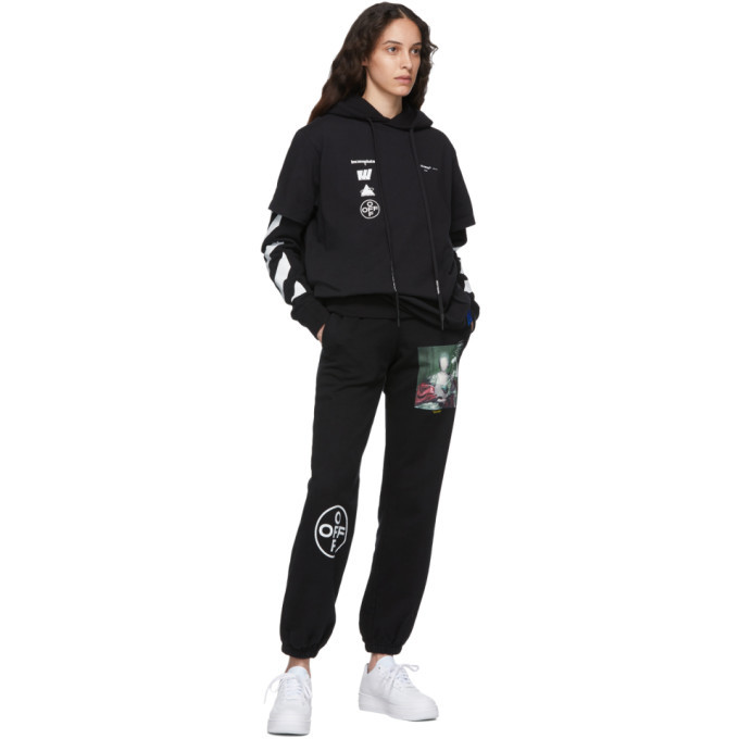 Off-White Black Diag Mariana Double Tee Hoodie Off-White