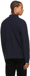 A.P.C. Navy Wool Alex Zip Sweater