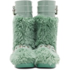 Miu Miu Green Eco Shearling Moon Boots