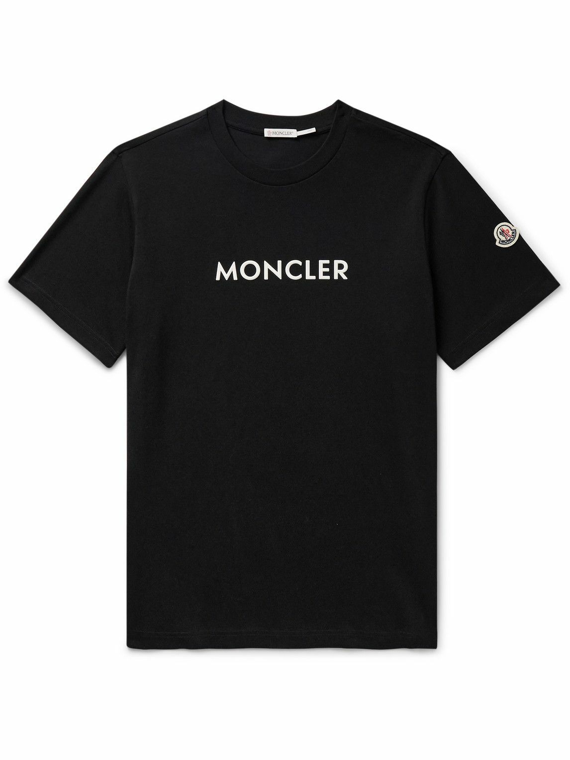 本日まで早い者勝ち‼️MONCLER ブラック Tシャツ Moncler - Logo-Appliquéd Cotton-Jersey T-Shirt - Black Moncler
