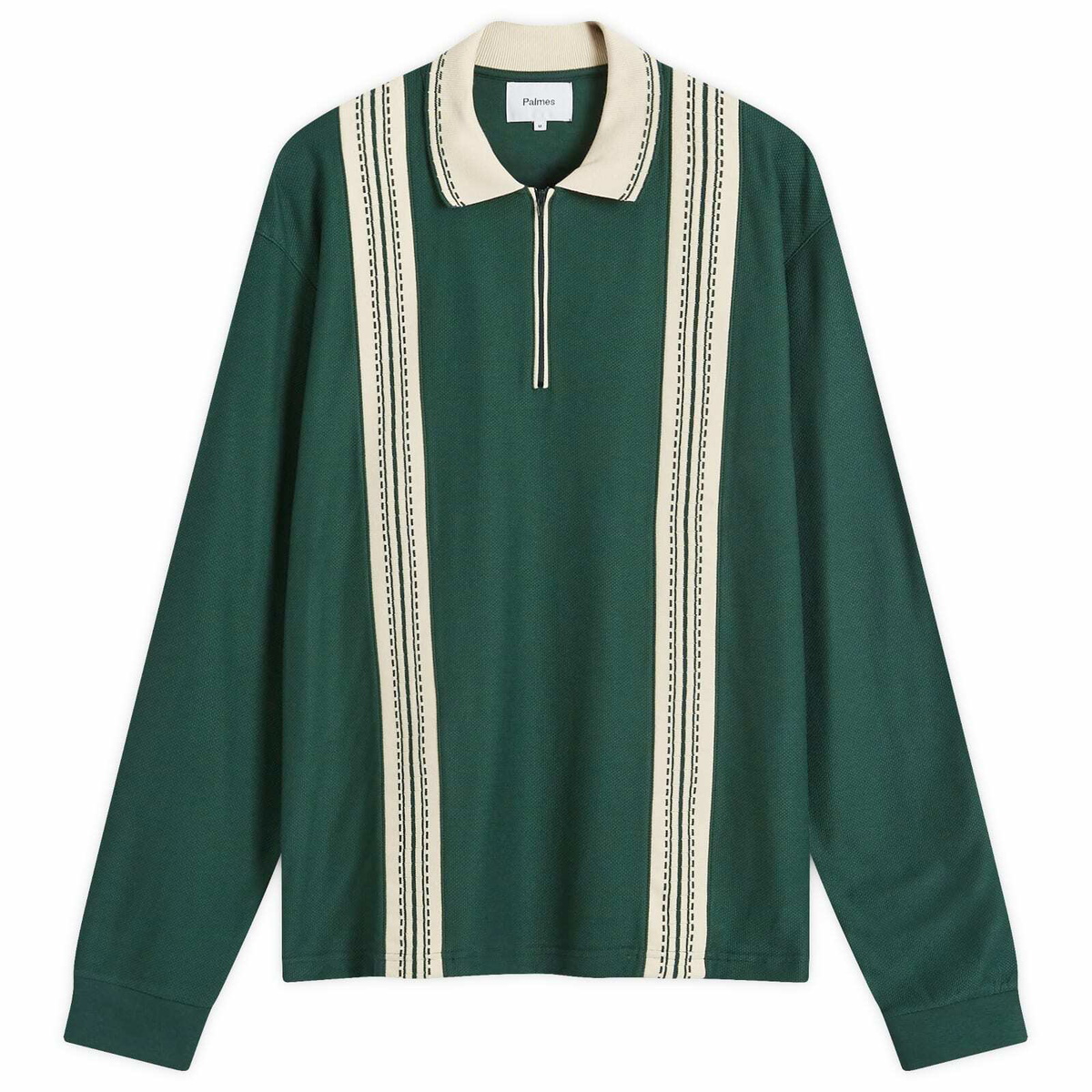 Palmes Men's Rio Long-Sleeved Zip Polo in Dark Green