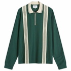 Palmes Men's Rio Long-Sleeved Zip Polo in Dark Green