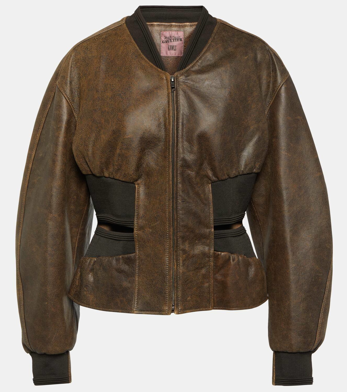 Jean Paul Gaultier x KNWLS cutout leather bomber jacket Jean Paul
