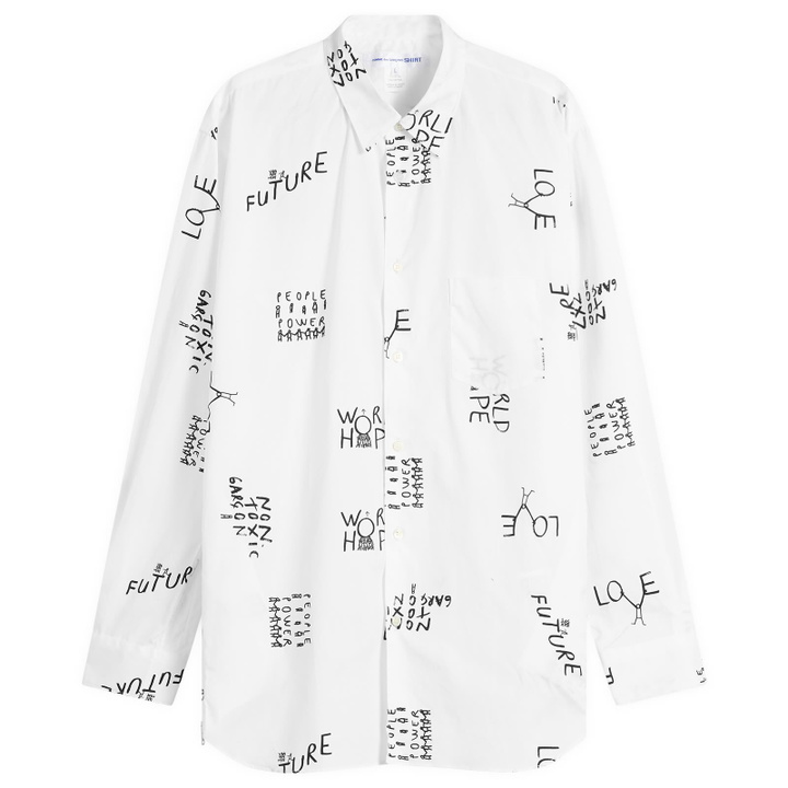 Photo: Comme des Garçons SHIRT Men's Printed Poplin Shirt in White