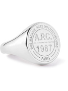 A.P.C. - Logo-Engraved Silver-Tone Signet Ring - Silver