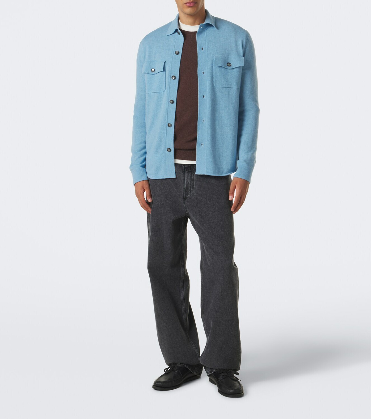 Allude Knitted wool and cashmere shirt