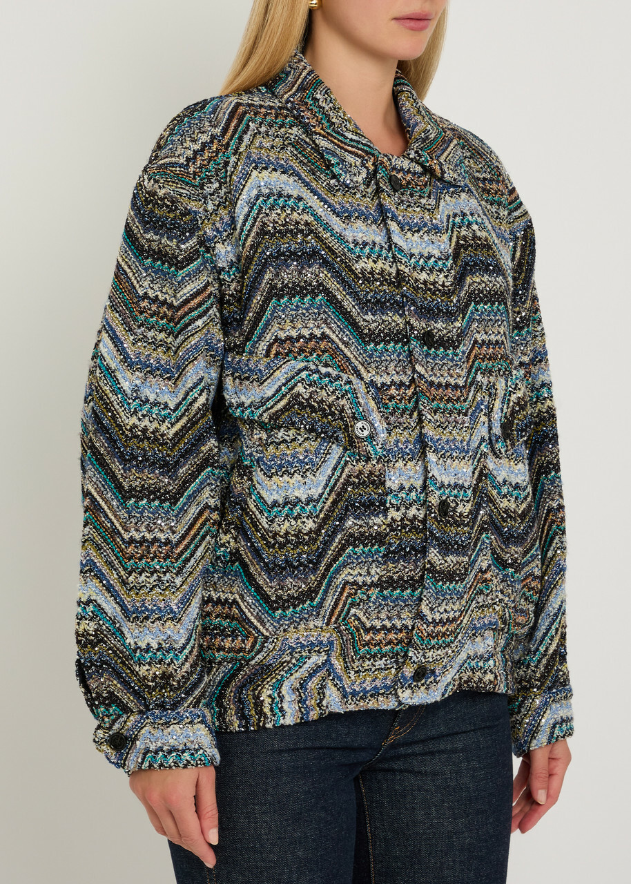 Missoni Zigzag Metallic-knit Jacket Multicoloured
