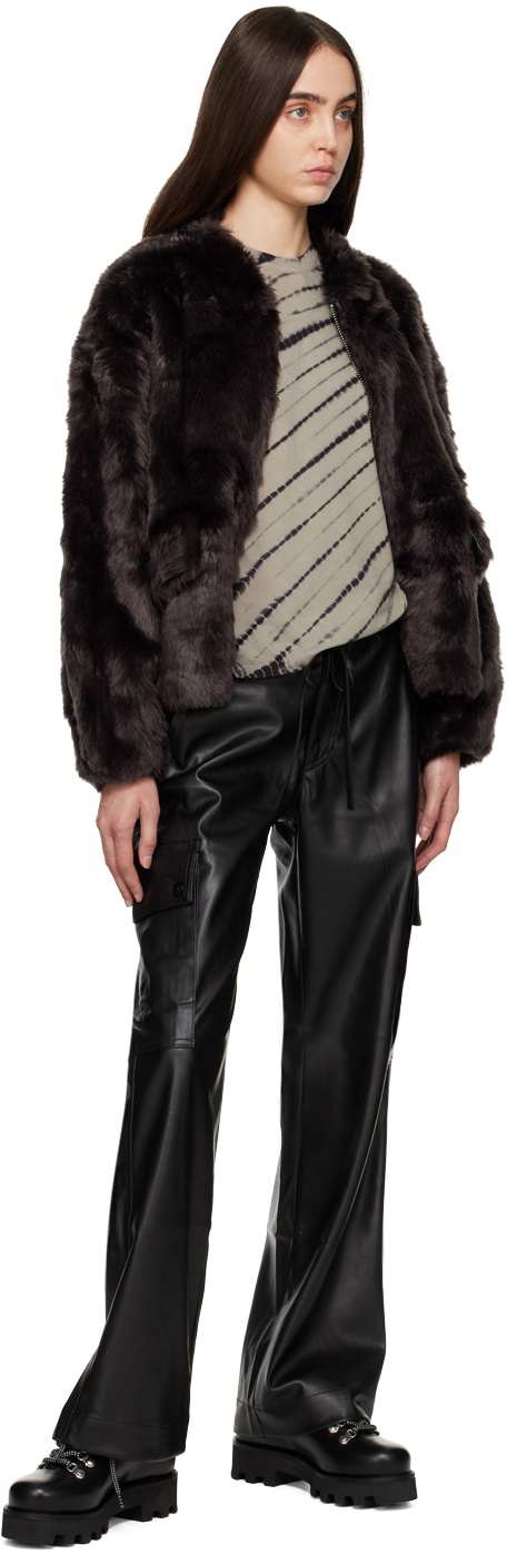 Proenza Schouler Brown Cropped Faux Fur Jacket Proenza Schouler