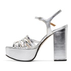 Marc Jacobs Silver The Glam Heeled Sandals