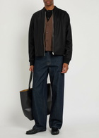 Jil Sander Zip-through Wool Sweatshirt Black