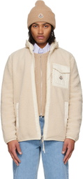 Moncler Beige Teddy Zip-Up Pocket Jacket