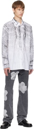 FORMA Gray Bleached Flower Jeans