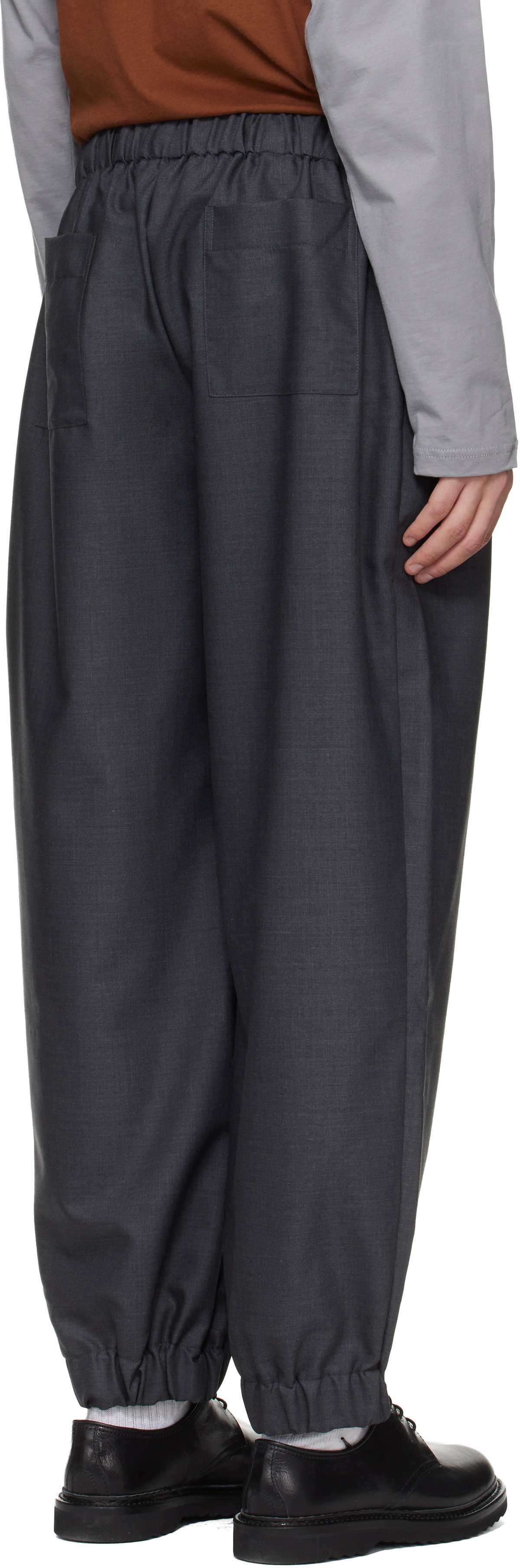 Serapis Gray Wool Draped Lounge Pants