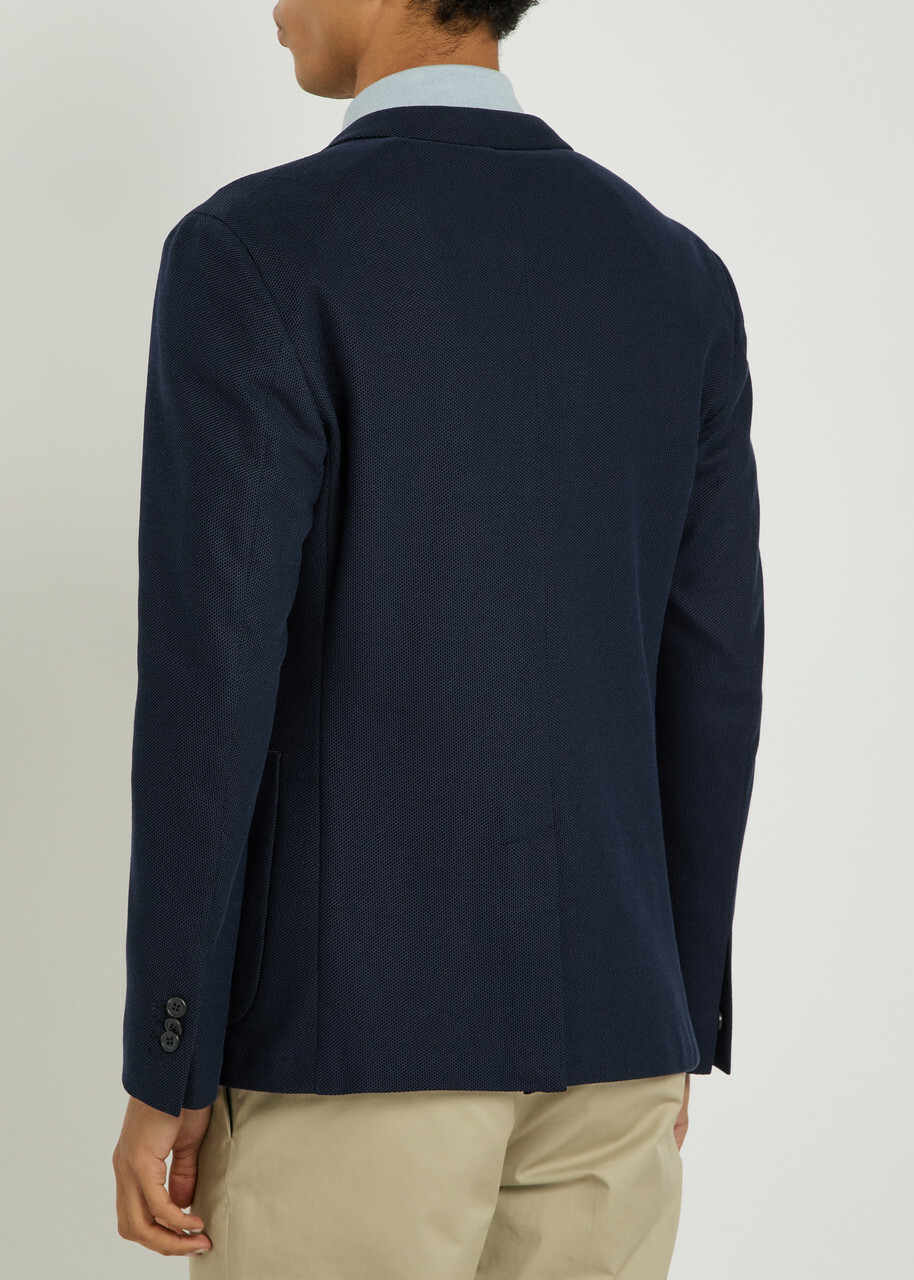 Slowear Textured Cotton Blazer Navy