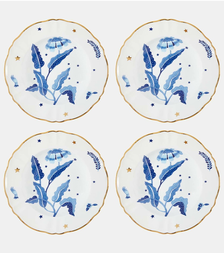 Photo: Bitossi Marino set of 4 porcelain soup plates