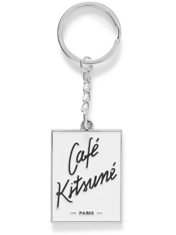Photo: Café Kitsuné - Logo-Engraved Silver-Tone Key Fob