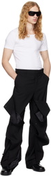 Y/Project Black Button Panel Trousers