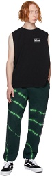 Aries Black & Green Tie-Dye 'No Problemo' Lounge Pants