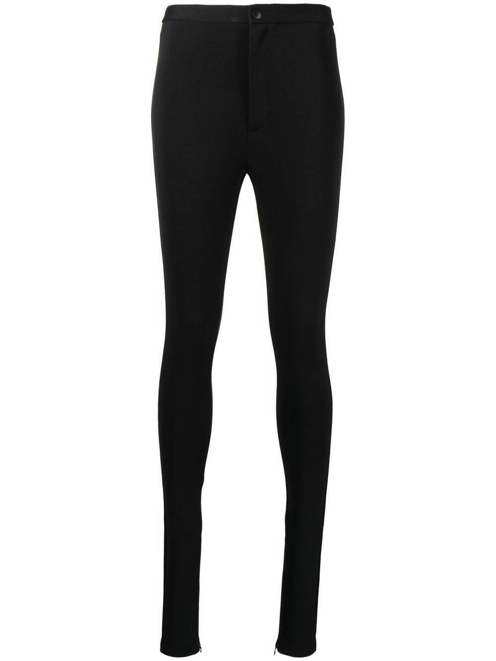 Black High-rise jersey stirrup leggings, WARDROBE.NYC