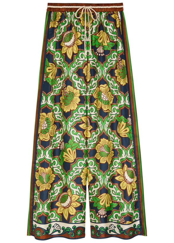 Photo: Alemais Liana Printed Wide-leg Silk Trousers Multicoloured