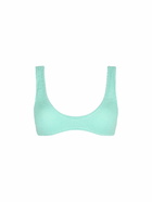 MC2 Saint Barth Woman Sage Green Tiny Crinkle Bralette Pamy