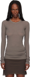 Rick Owens Gray Temple Rib LS T-shirt