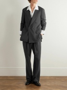 UMIT BENAN - Richard Double-Breasted Silk and Wool-Blend Blazer - Gray