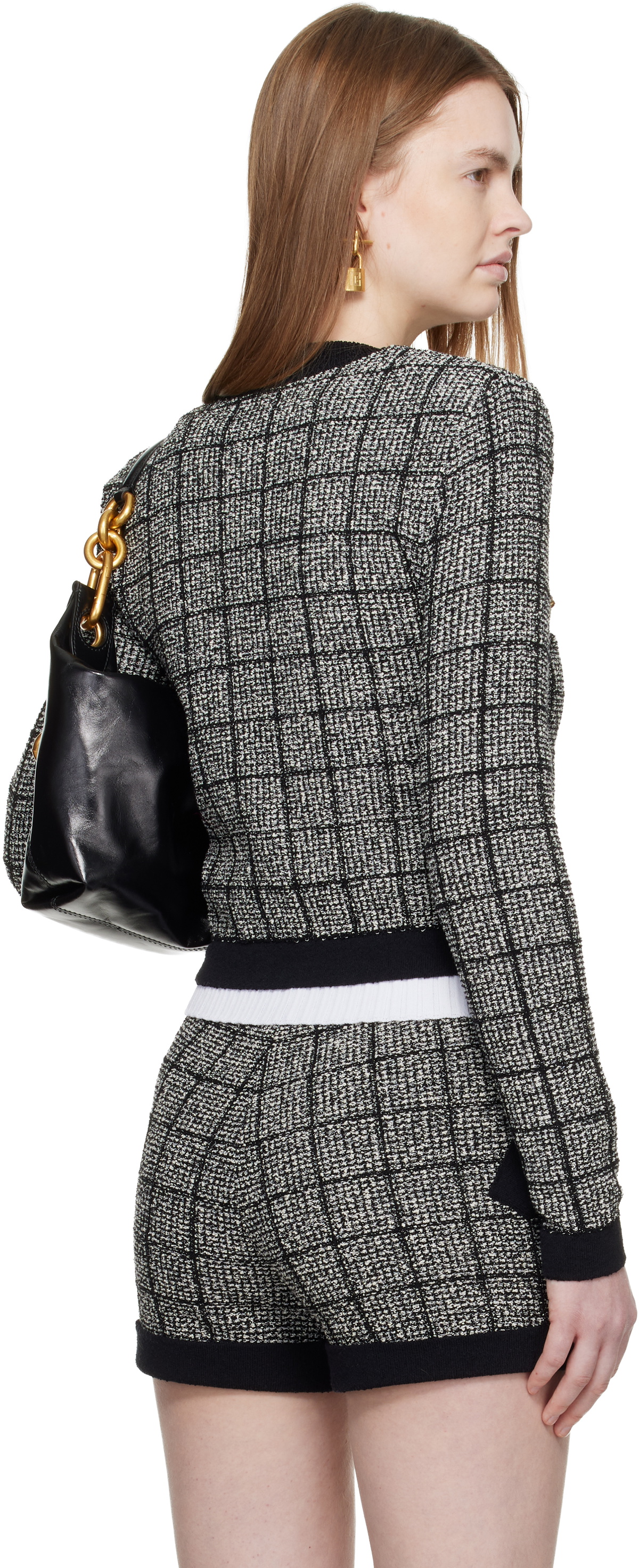 Balmain Black Light Tweed Cardigan