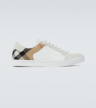 Burberry - Reeth checked leather sneakers