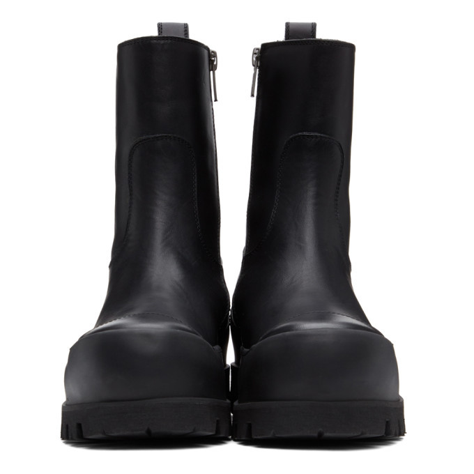 Ann Demeulemeester Black Chunky Platform Boots Ann Demeulemeester