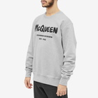 Alexander McQueen Men's Grafitti Logo Print Crew Knit in Pale Grey/Black