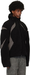 HELIOT EMIL Black & Gray Custos Fleece Jacket