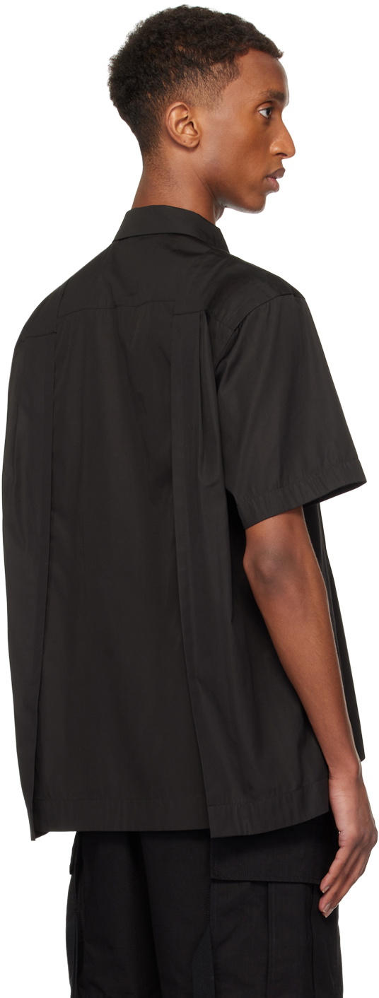 sacai Black Cotton Poplin Shirt Sacai