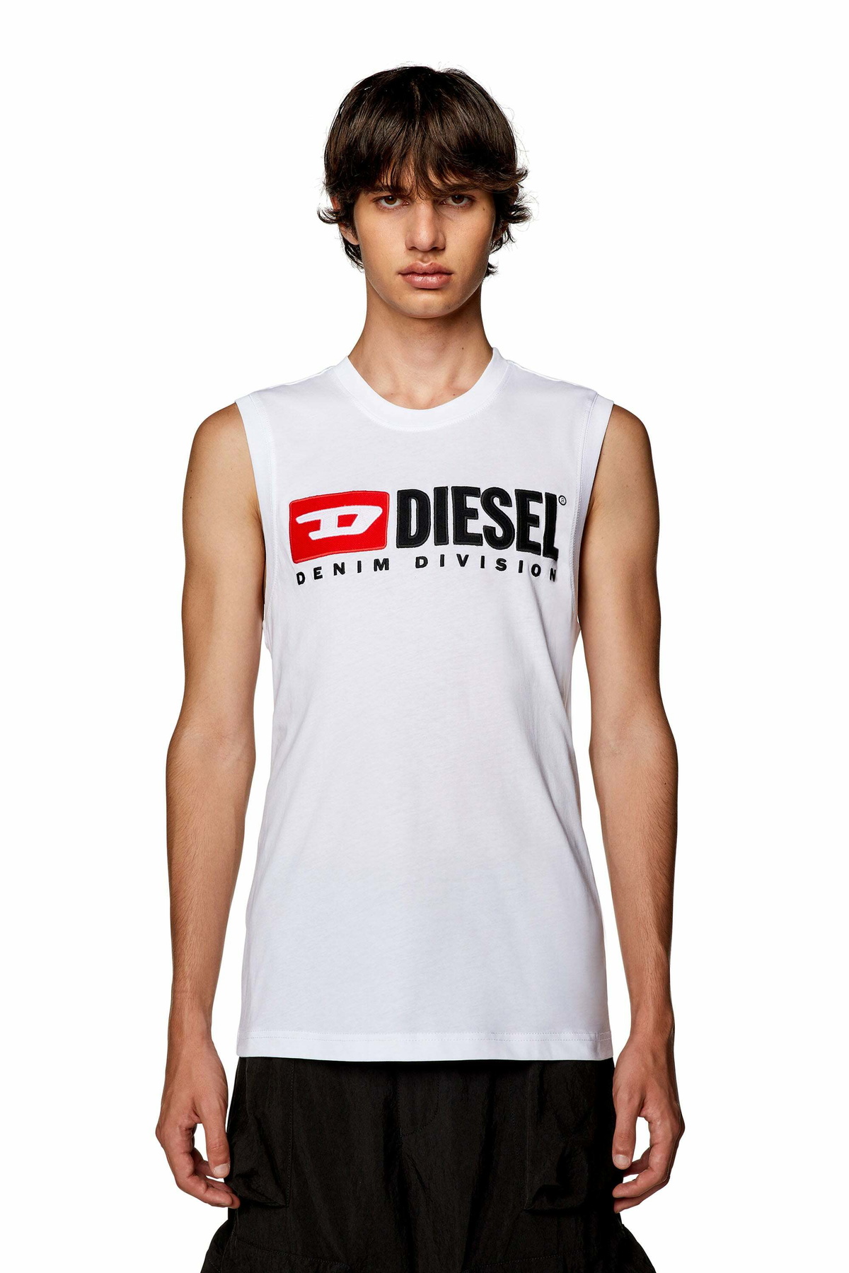 Diesel Tank top with chest logo print - T-Shirts Mens in White