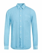 120% Lino Mens Shirt Sky in Blue