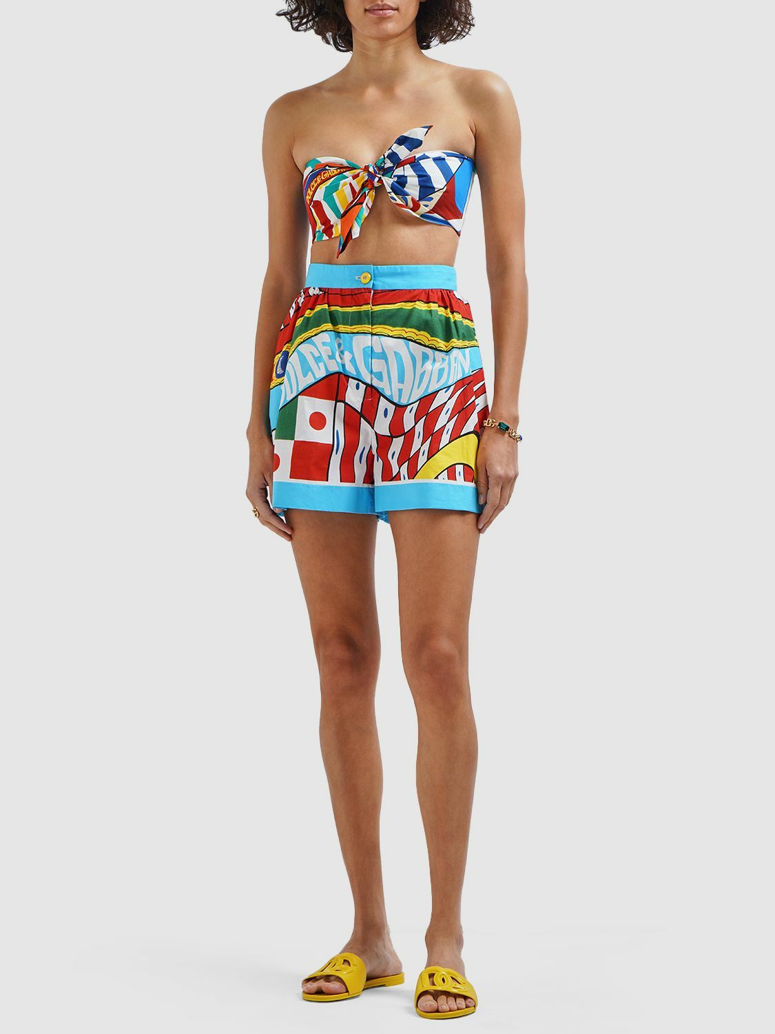 【DOLCE&GABBANA】Carretto コットンショートパンツ DOLCE & GABBANA - Carretto Printed Cotton Mini Shorts Dolce