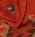 RRL - Shawl-Collar Intarsia Linen, Cotton, Silk and Wool-Blend Sweater - Orange