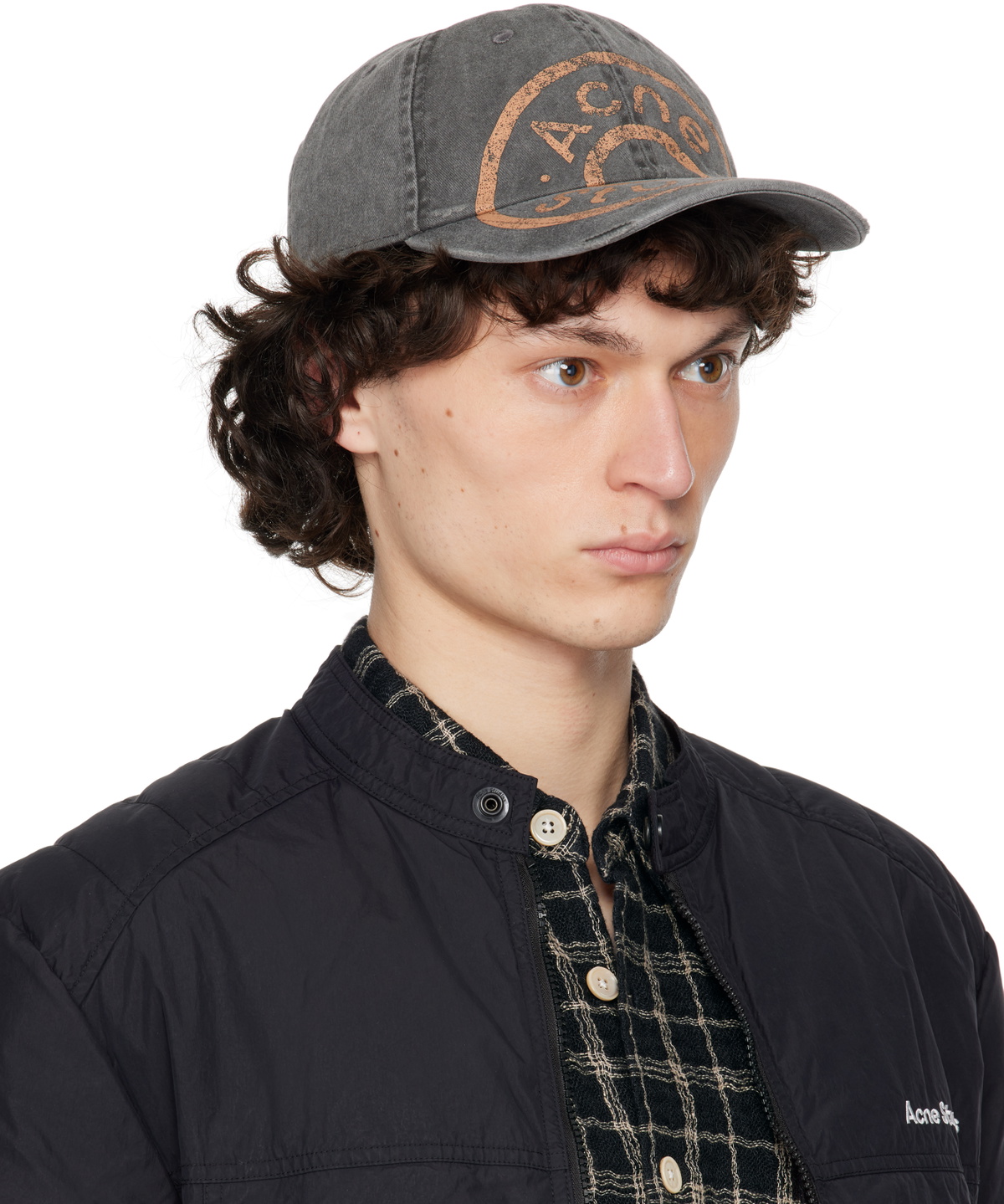 Acne Studios Black Printed Logo Cap Acne Studios