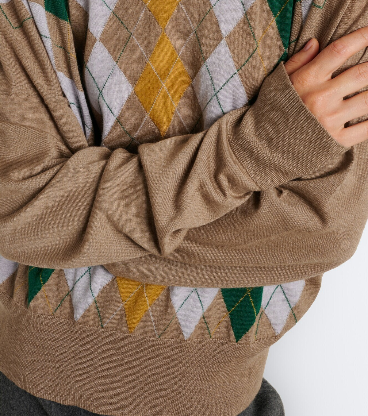 Khaite Tammy wool and silk argyle sweater