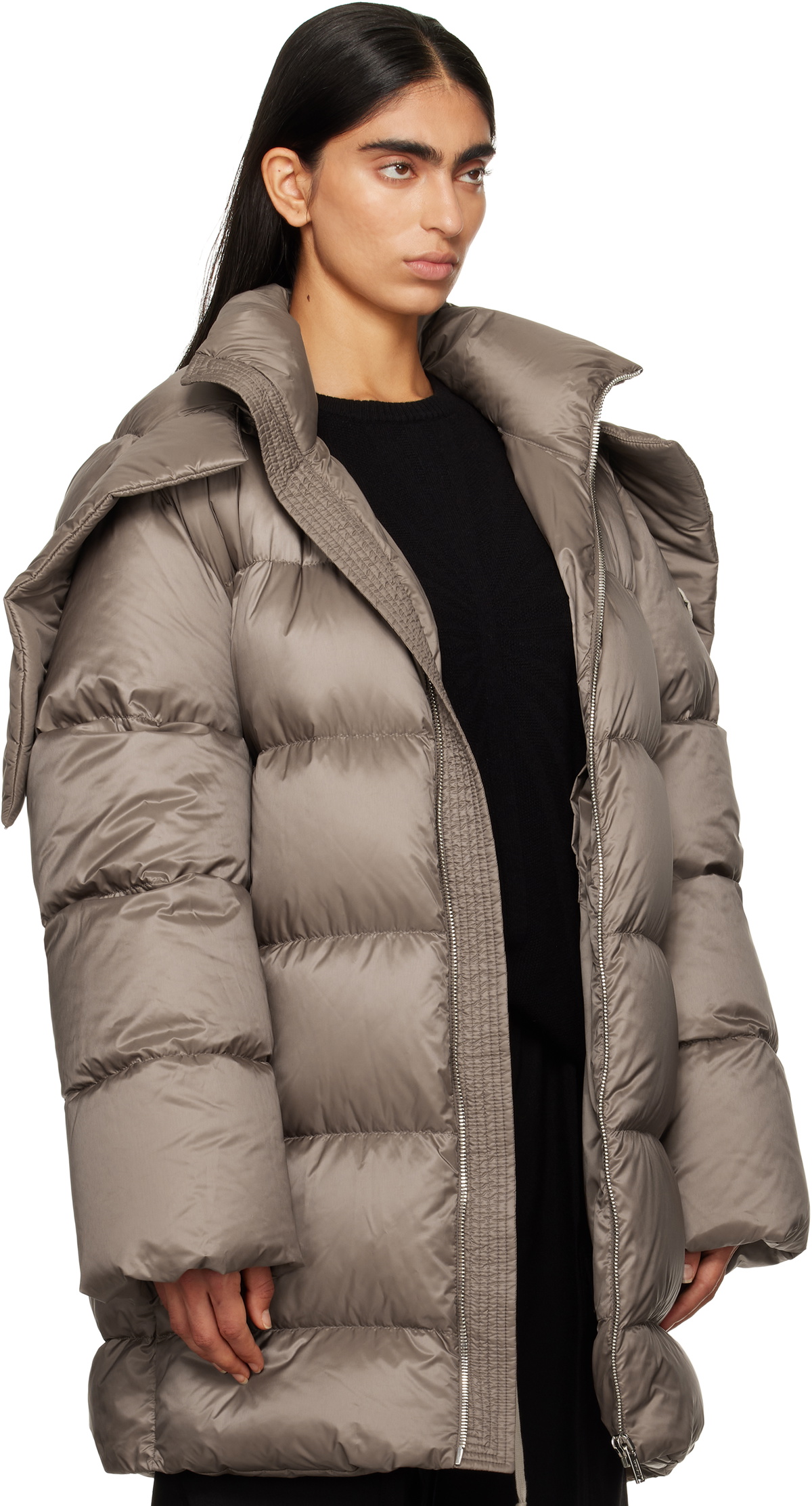 Rick Owens Moncler + Rick Owens Gray Hooded Cyclopic Down