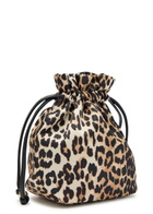 Ganni Leopard-print Nylon Pouch - Brown - One Size