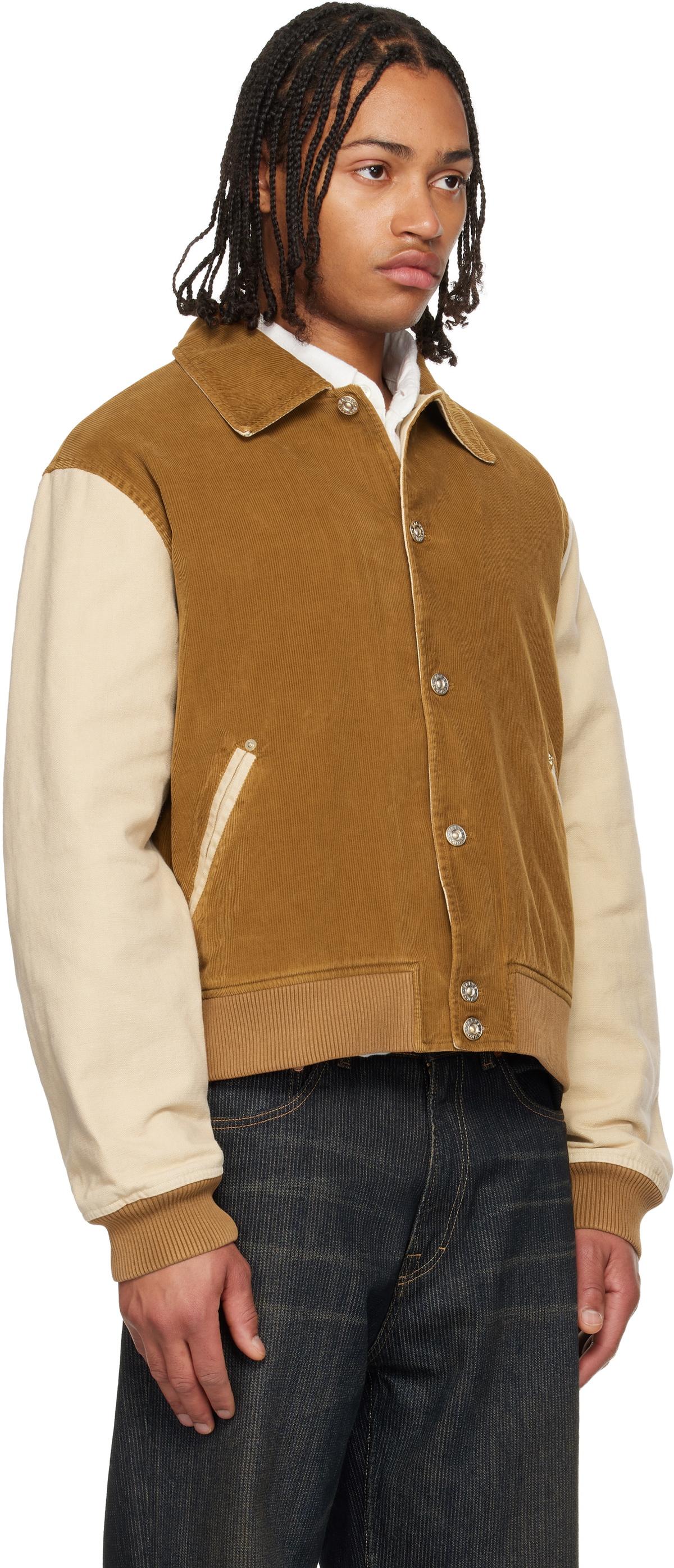Wales Bonner Tan 'The Homecoming Varsity' Jacket